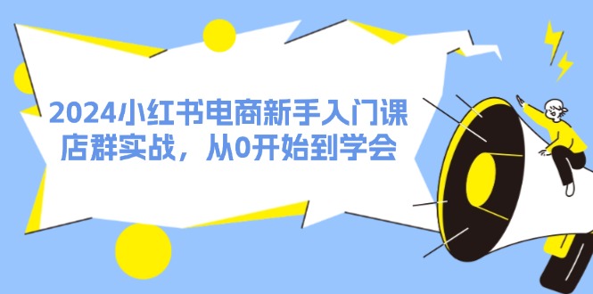 2024小红书电商新手入门课，店群实战，从0开始到学会（31节）-轻创淘金网